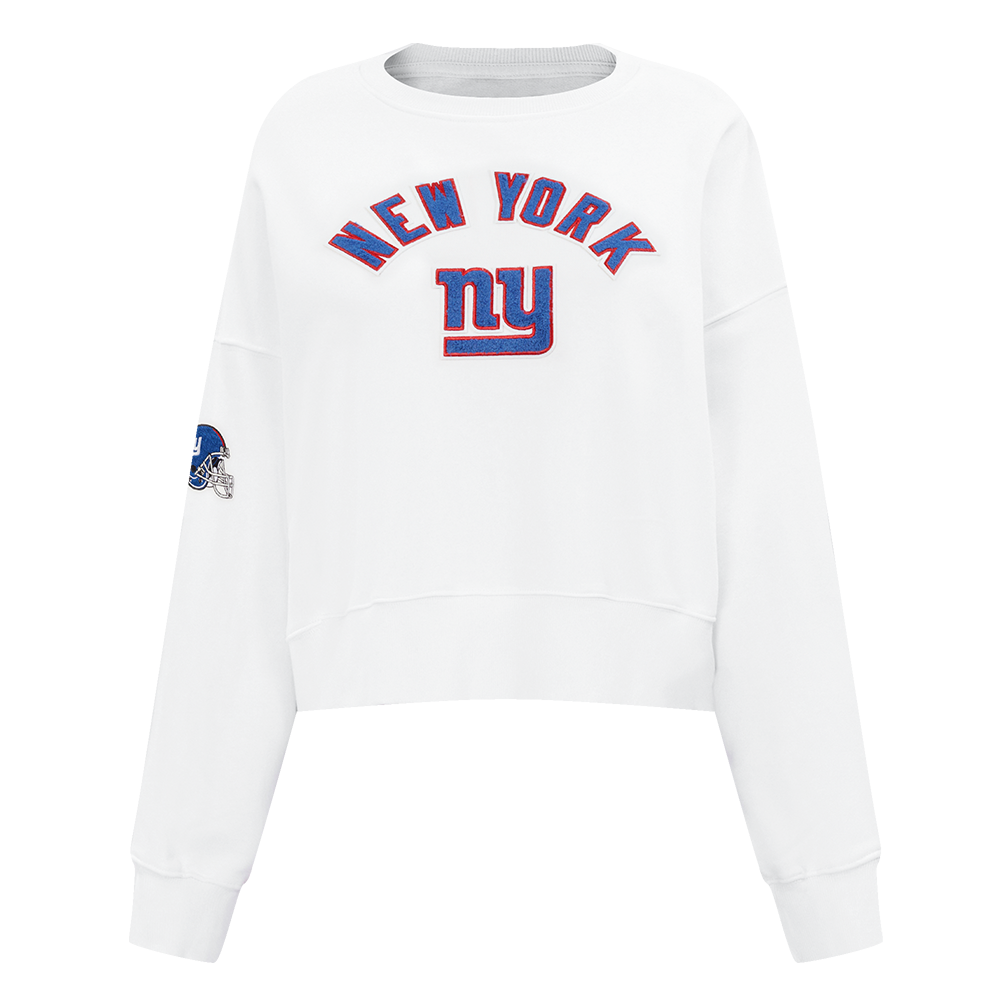 SUDADERA DE CUELLO REDONDO NFL NEW YORK GIANTS CLASSIC ESSENTIALS PARA MUJER