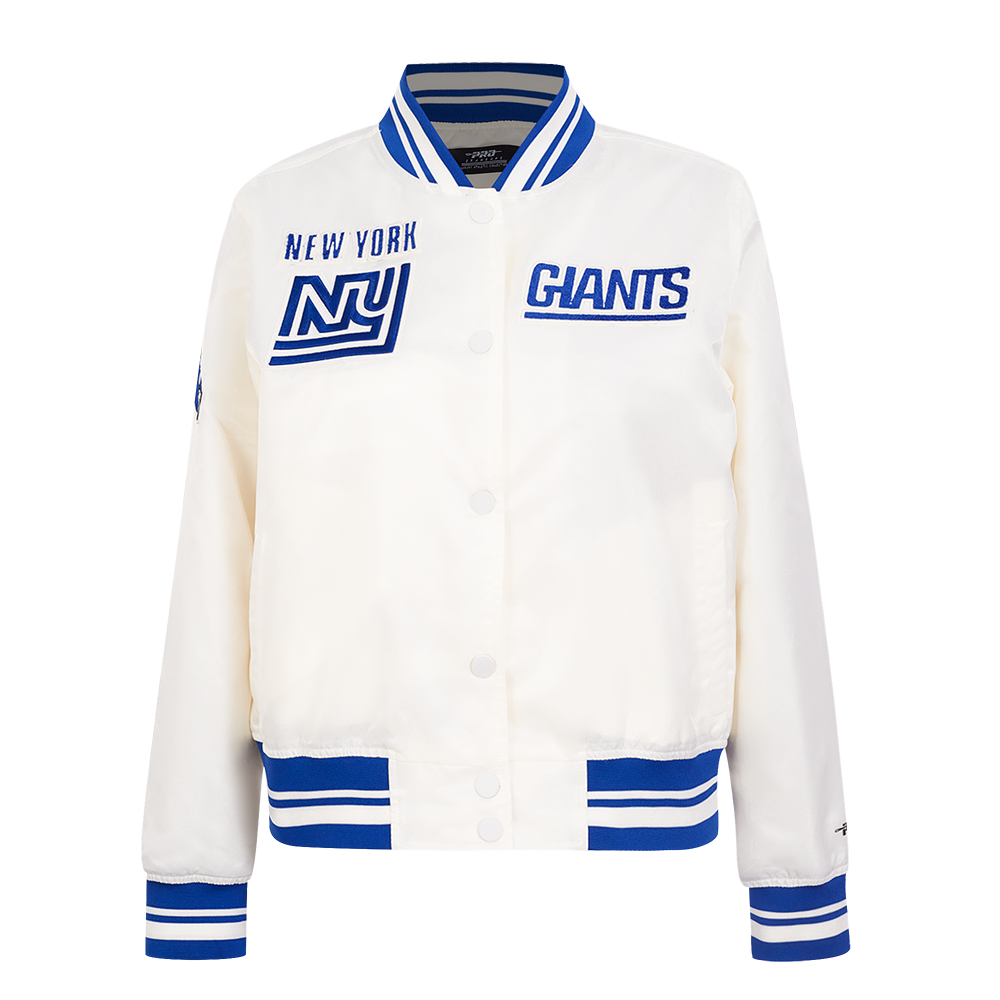 CHAMARRA DE SATÍN NFL NEW YORK GIANTS RETRO CLASSICS PARA MUJER