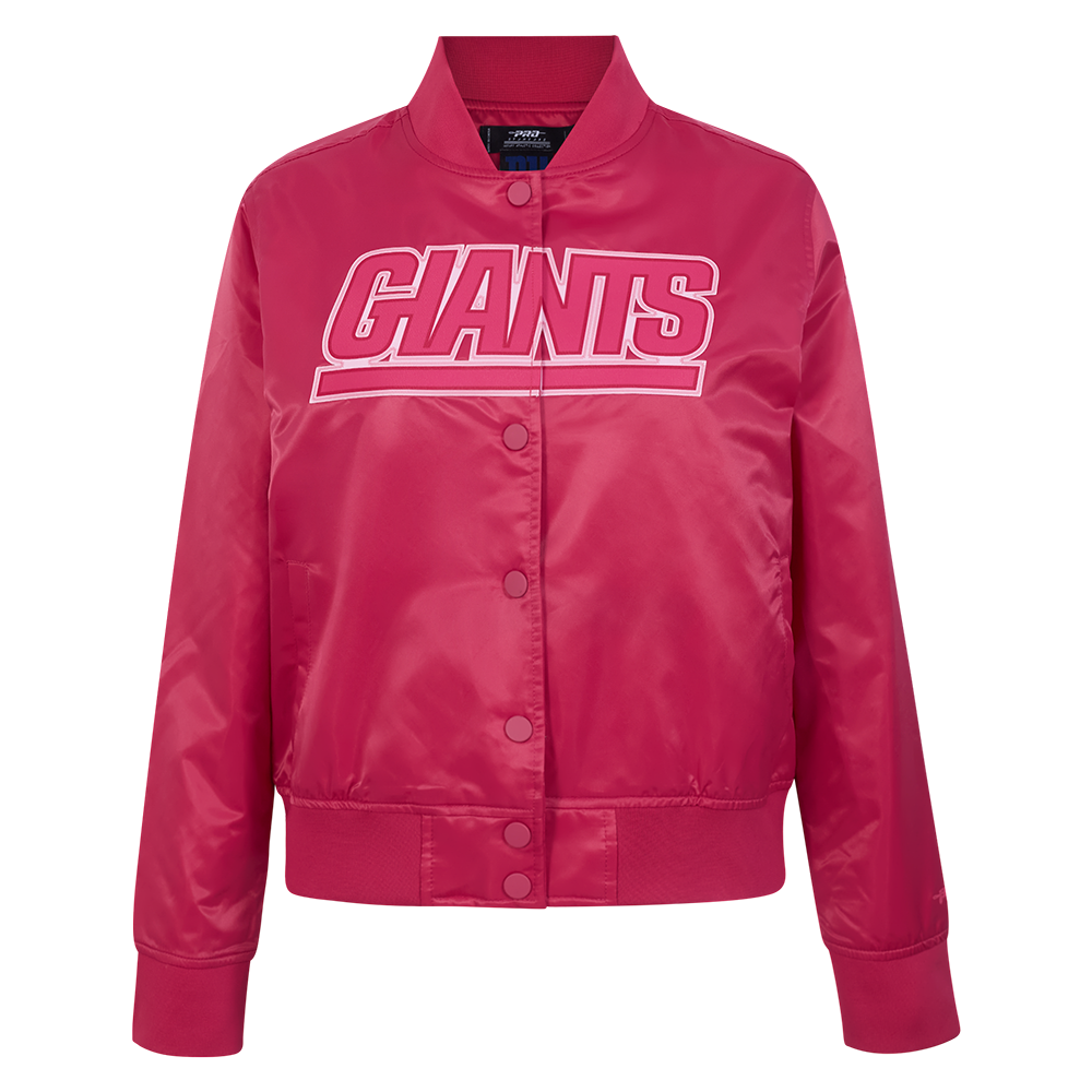 CHAMARRA DE SATIN NFL NEW YORK GIANTS CLASSIC TRIPLE PINK PARA MUJER