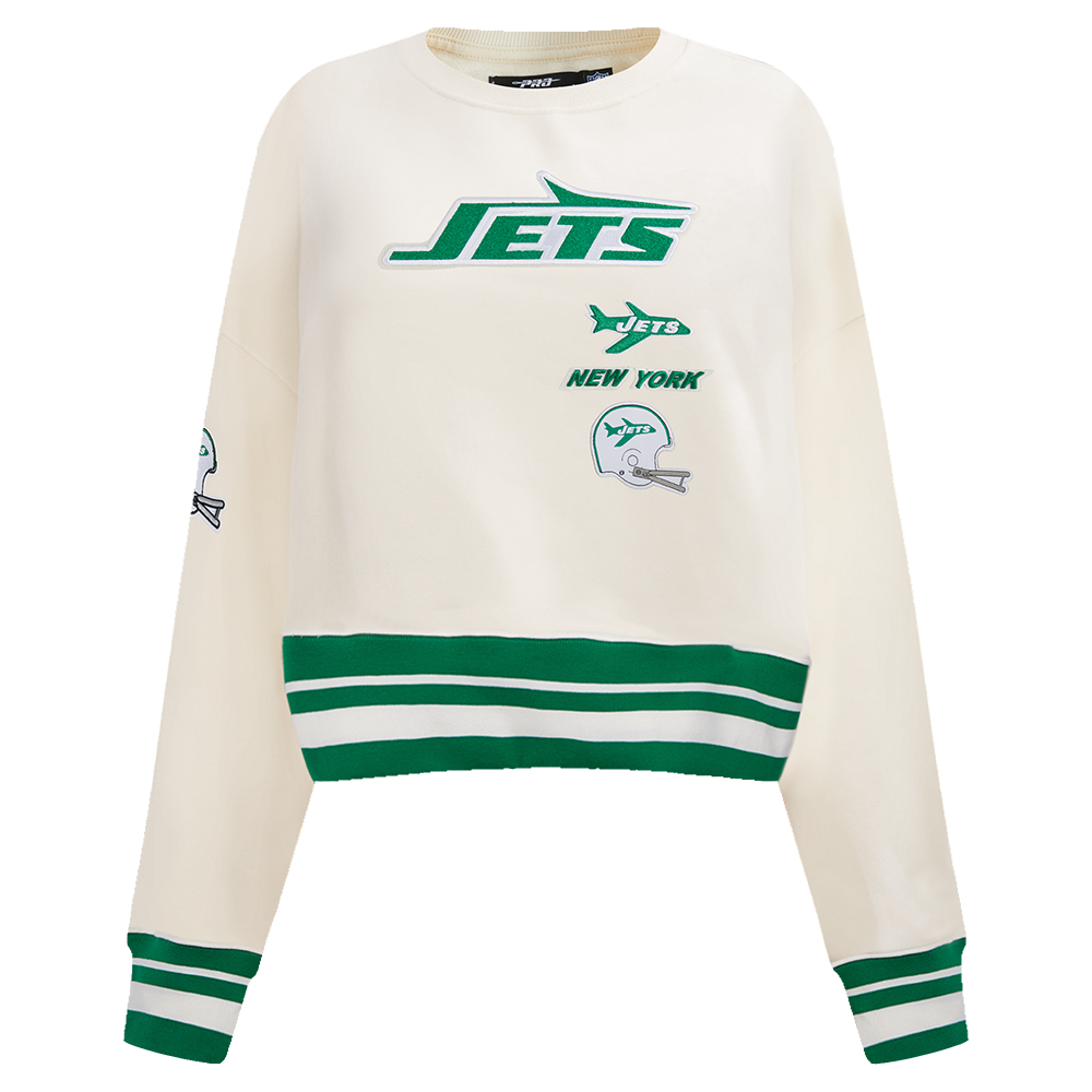SUDADERA DE CUELLO REDONDO NFL NEW YORK JETS RETRO CLASSICS PARA MUJER