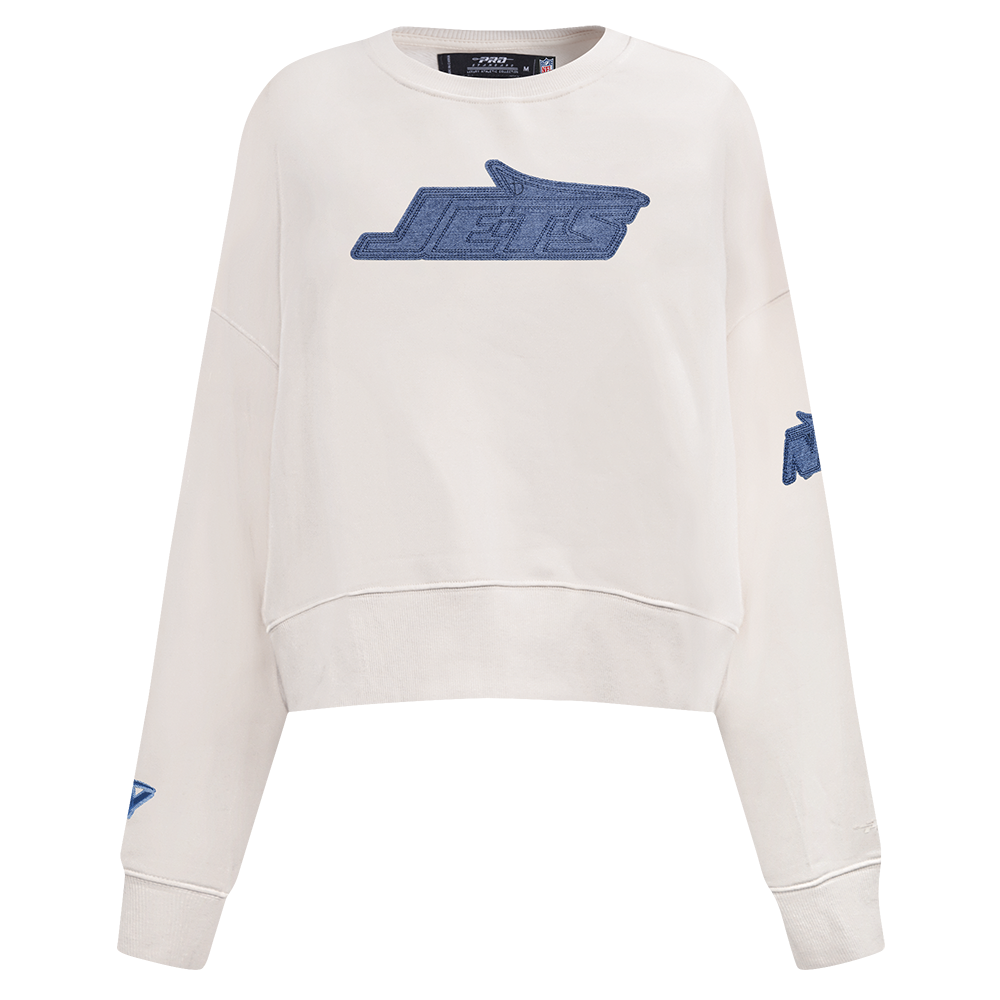 SUDADERA DE CUELLO REDONDO NFL NEW YORK JETS VARSITY BLUES PARA MUJER