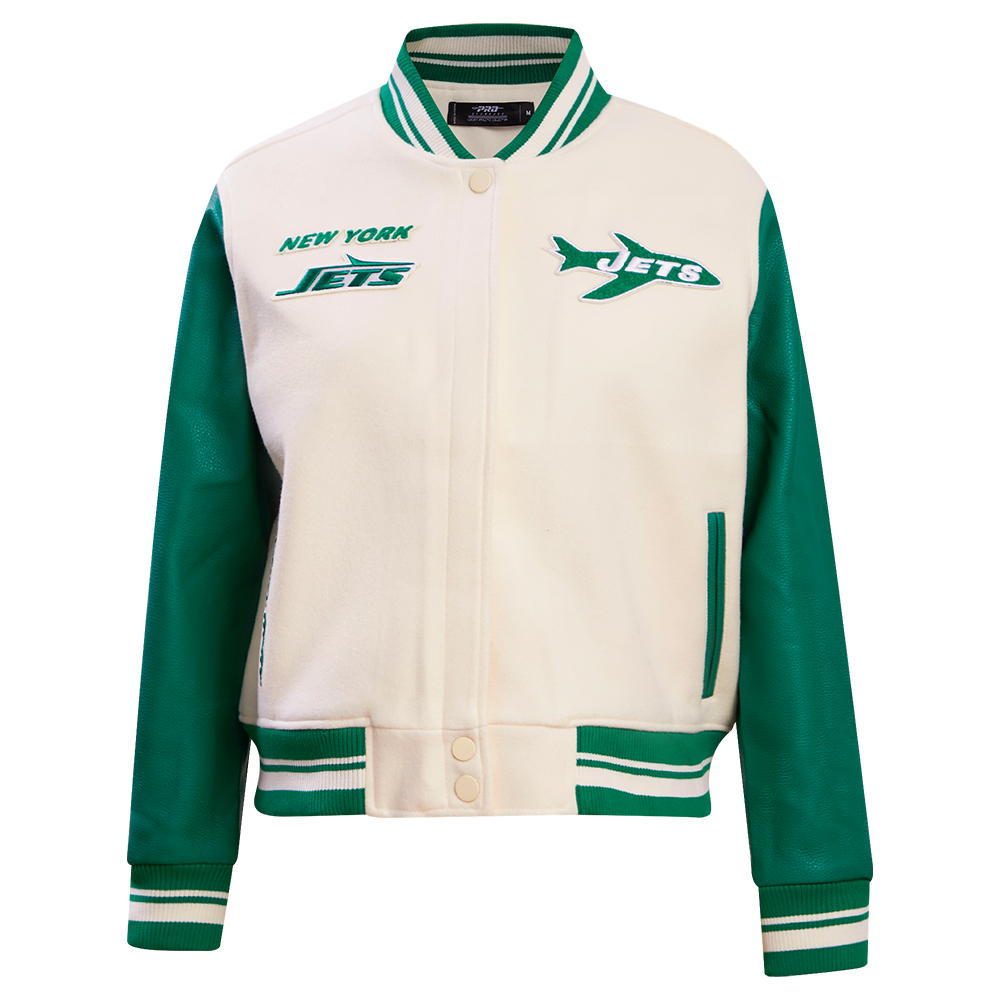 CHAMARRA UNIVERSITARIA NFL NEW YORK JETS RETRO CLASSICS PARA MUJER