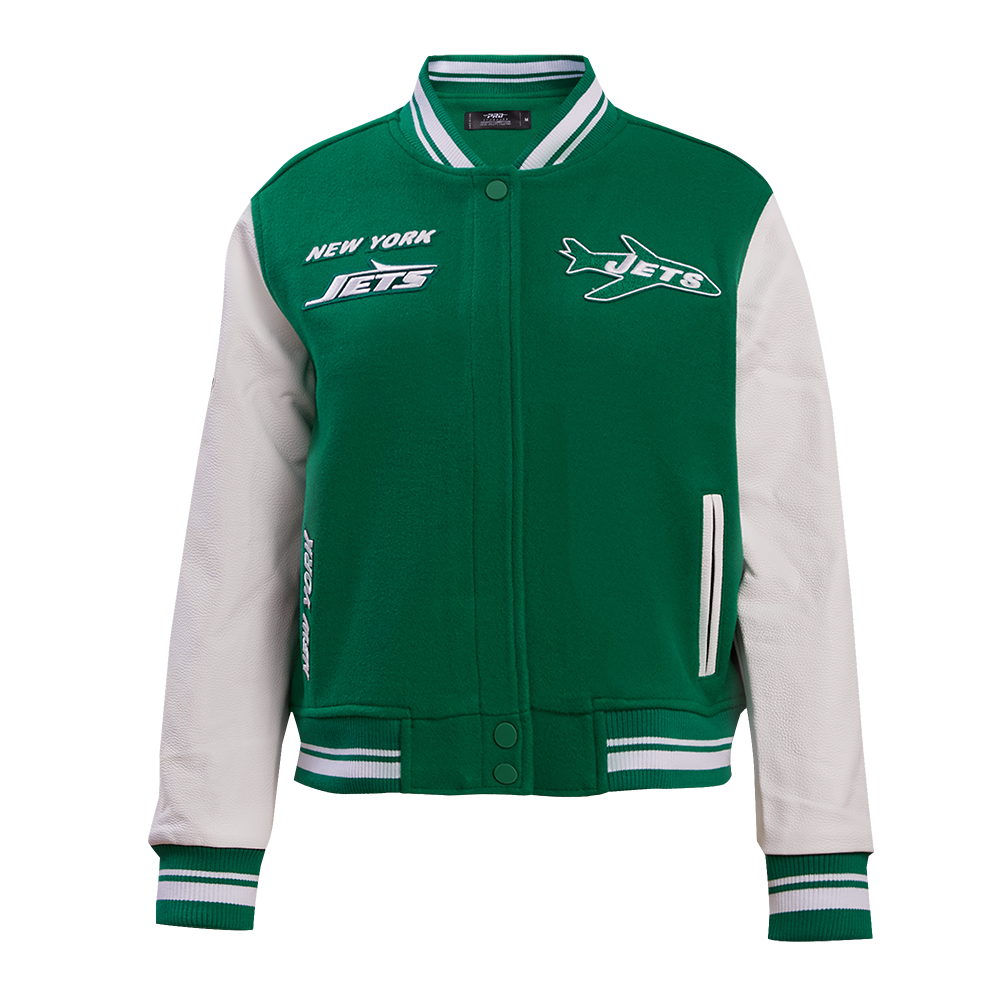 CHAMARRA UNIVERSITARIA NFL NEW YORK JETS RETRO CLASSICS PARA MUJER