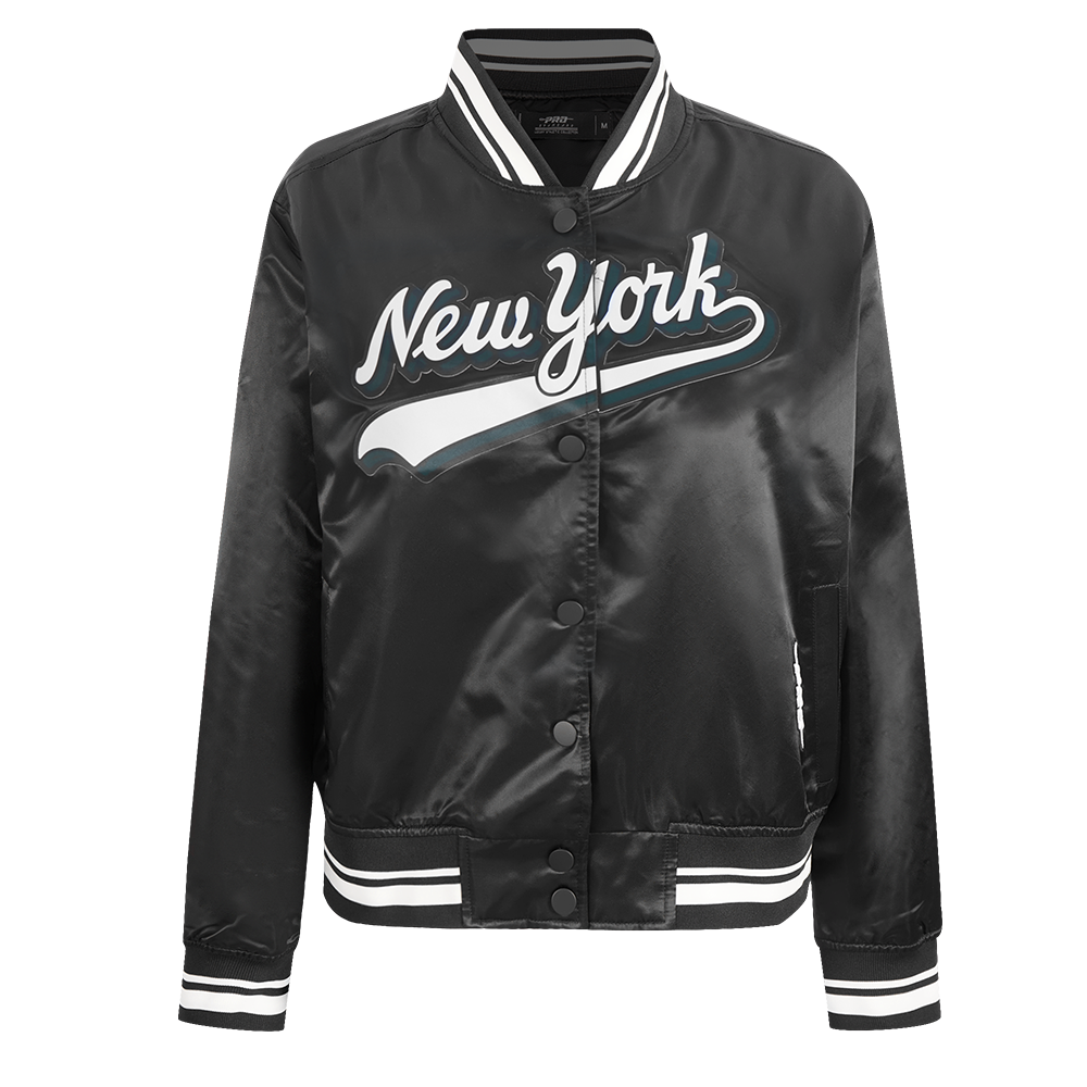 CHAMARRA DE SATÍN NFL NEW YORK JETS SCRIPT TAIL PARA MUJER