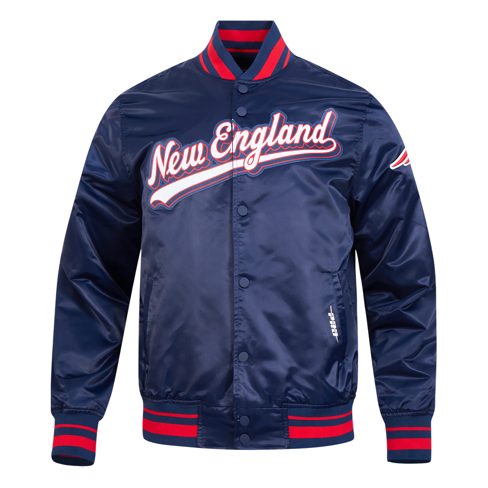 CHAMARRA DE SATÍN NFL NEW ENGLAND PATRIOTS SCRIPT TAIL