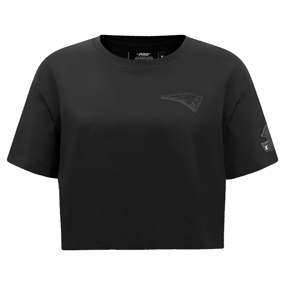 PLAYERA CROP NFL NEW ENGLAND PATRIOTS TRIPLE BLACK PARA MUJER