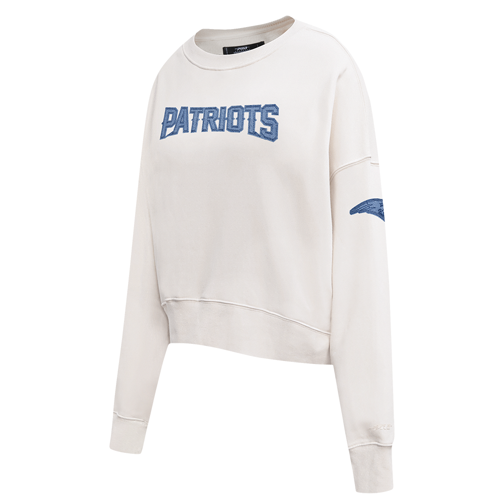 SUDADERA DE CUELLO REDONDO NFL NEW ENGLAND PATRIOTS VARSITY BLUES PARA MUJER