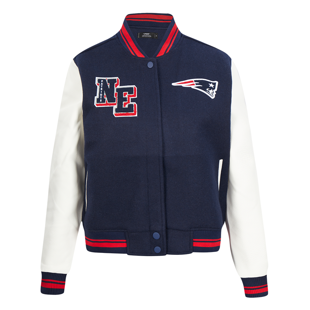 CHAMARRA UNIVERSITARIA NFL NEW ENGLAND PATRIOTS MASH UP PARA MUJER