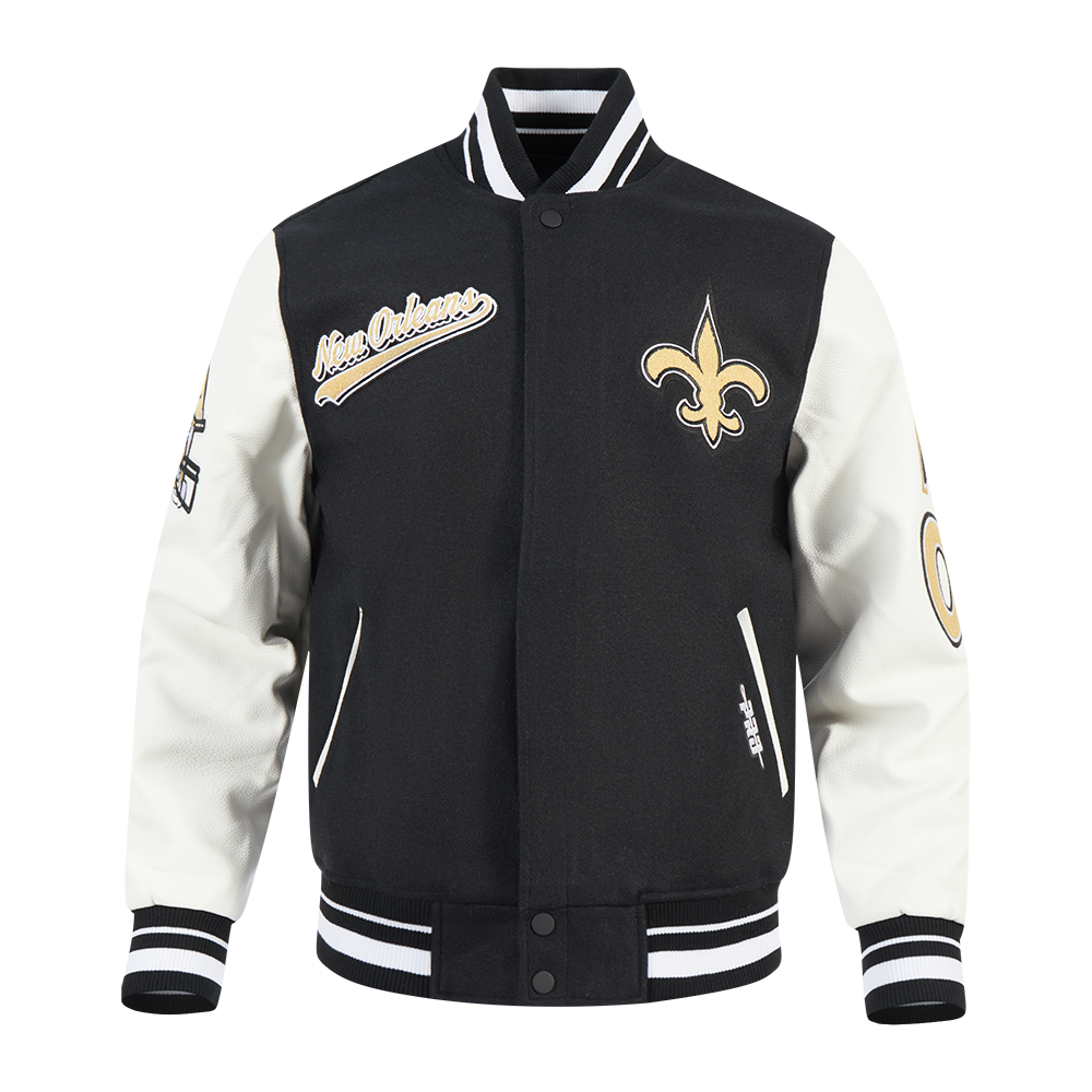 CHAMARRA UNIVERSITARIA NFL NEW ORLEANS SAINTS SCRIPT TAIL