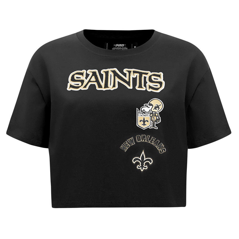 PLAYERA CROP NFL NEW ORLEANS SAINTS RETRO CLASSICS PARA MUJER