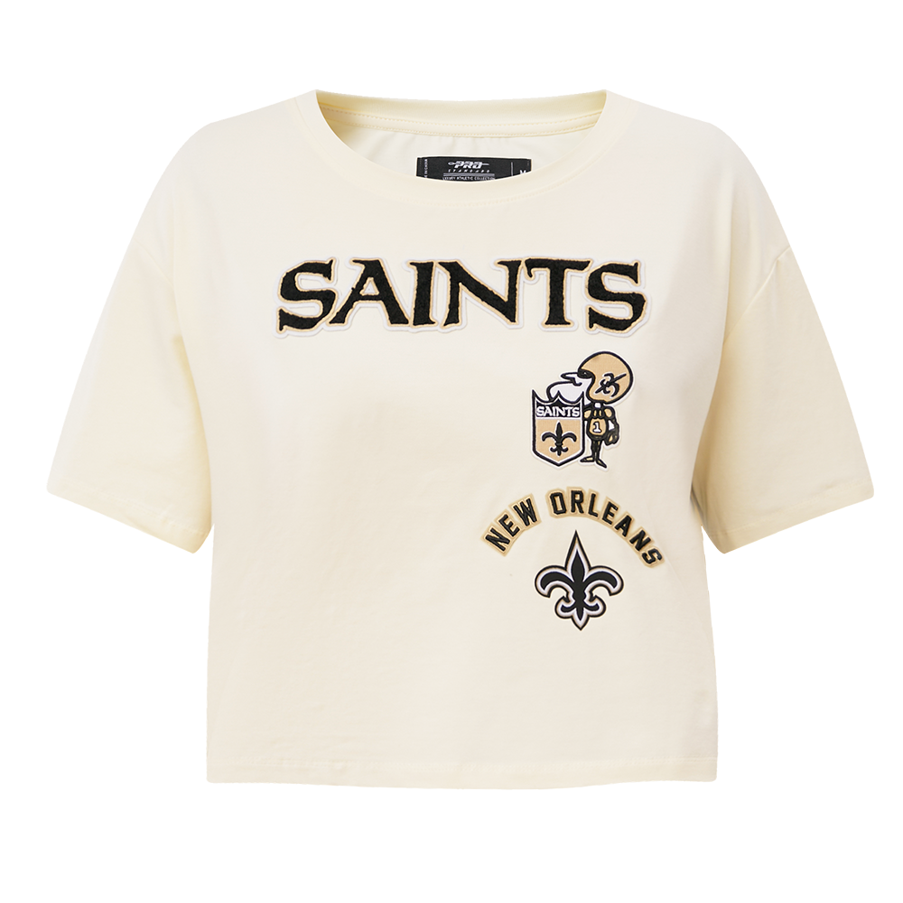 PLAYERA CROP NFL NEW ORLEANS SAINTS RETRO CLASSICS PARA MUJER