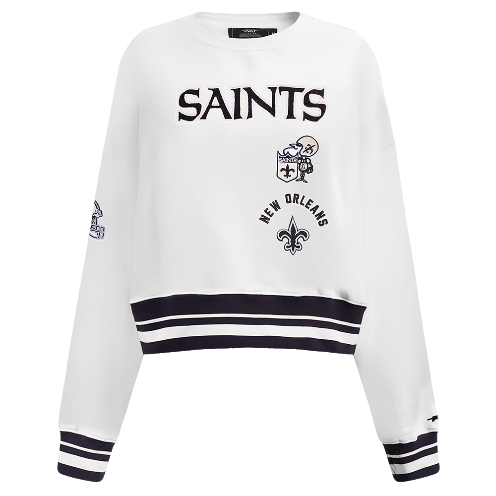 SUDADERA DE CUELLO REDONDO NFL NEW ORLEANS SAINTS RETRO CLASSICS PARA MUJER