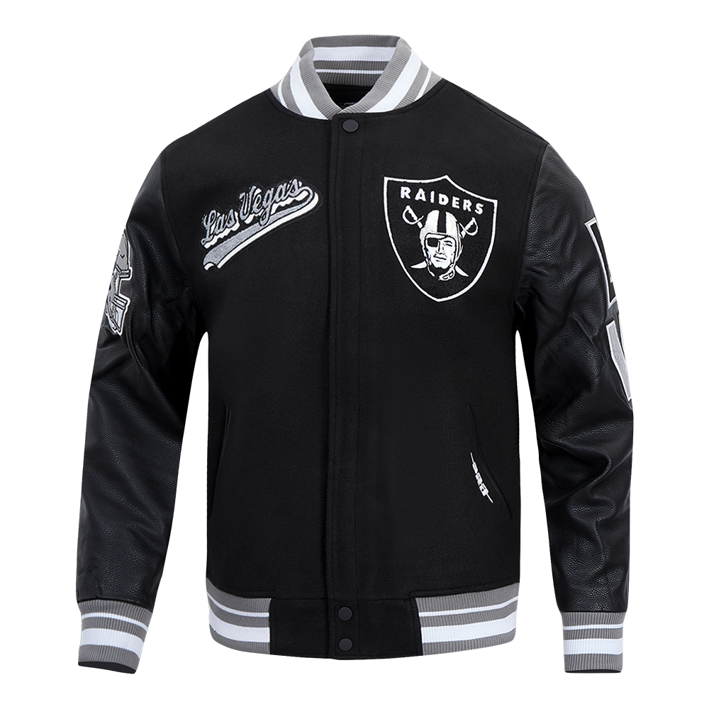 CHAMARRA UNIVERSITARIA NFL LAS VEGAS RAIDERS SCRIPT TAIL