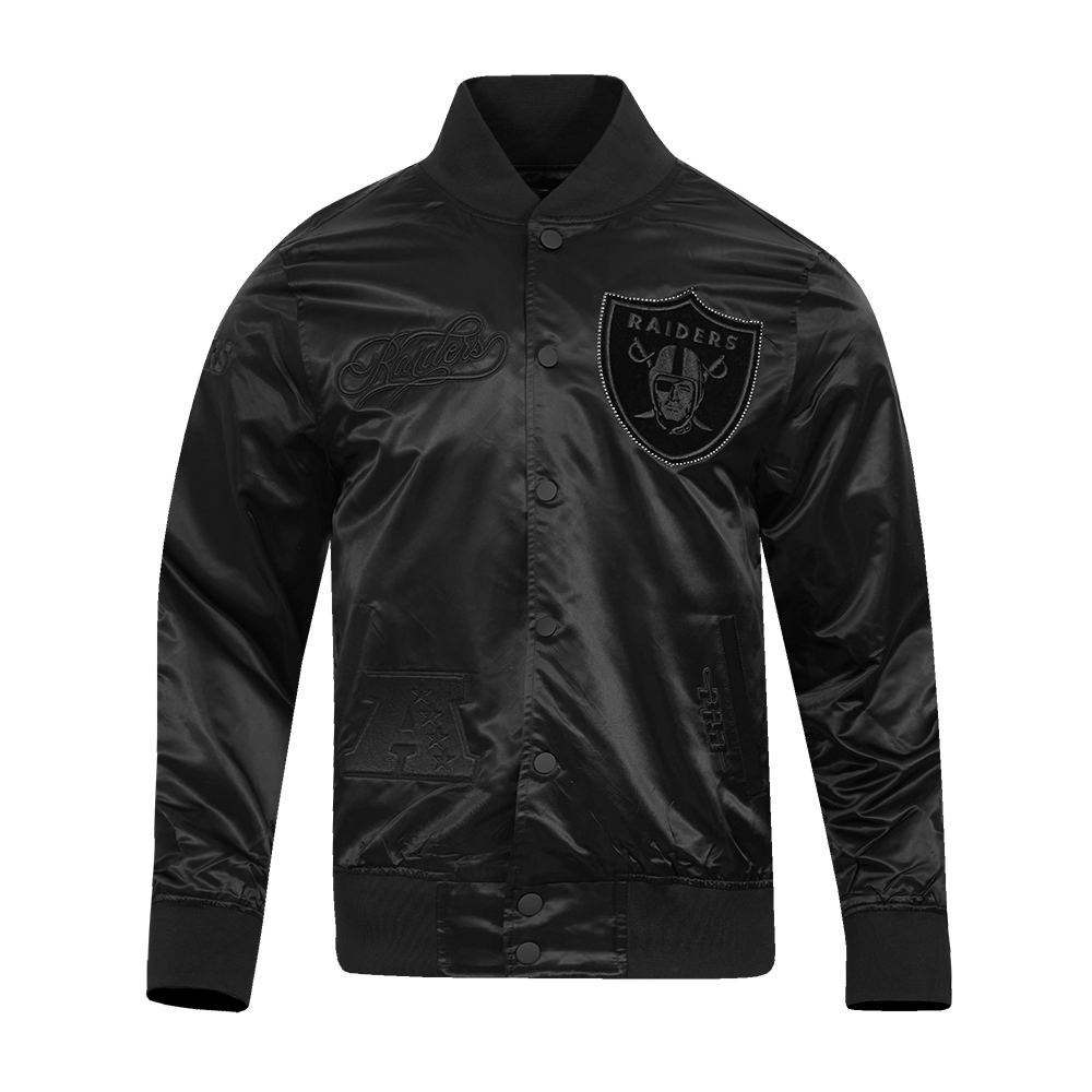CHAMARRA DE SATIN NFL LAS VEGAS RAIDERS BLACKOUT