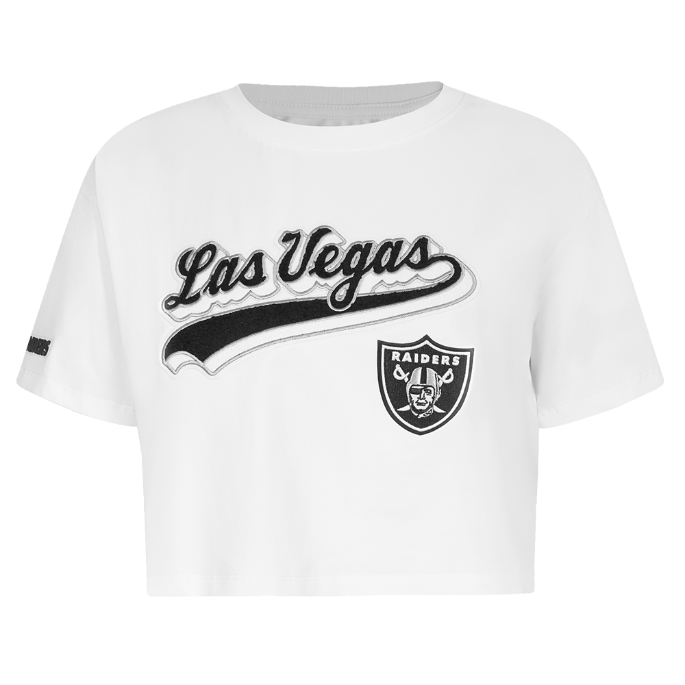 PLAYERA CROP NFL LAS VEGAS RAIDERS SCRIPT TAIL PARA MUJER
