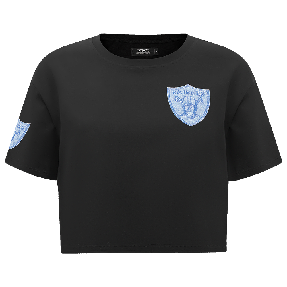 PLAYERA CROP NFL LAS VEGAS RAIDERS VARSITY BLUES PARA MUJER