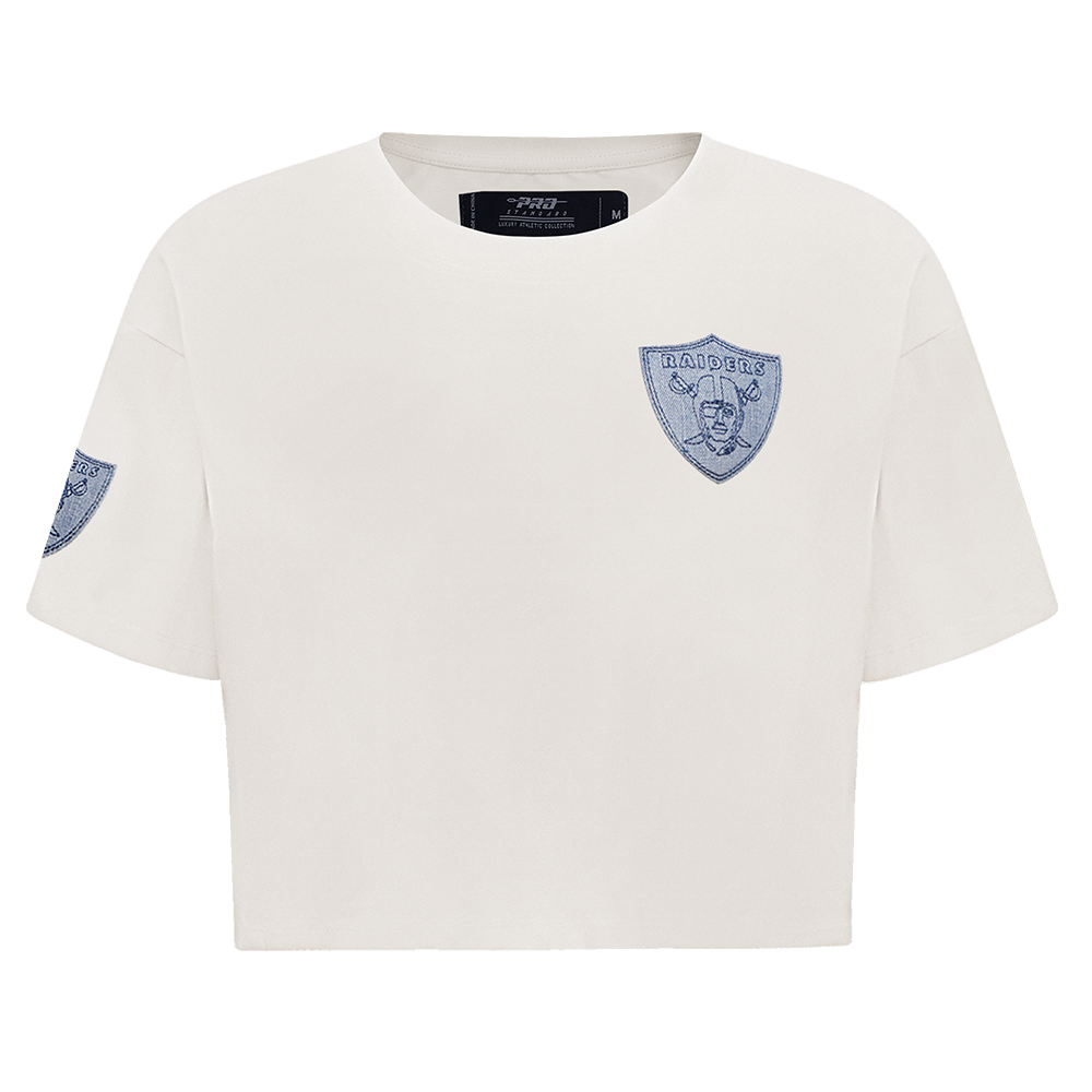 PLAYERA CROP NFL LAS VEGAS RAIDERS VARSITY BLUES PARA MUJER