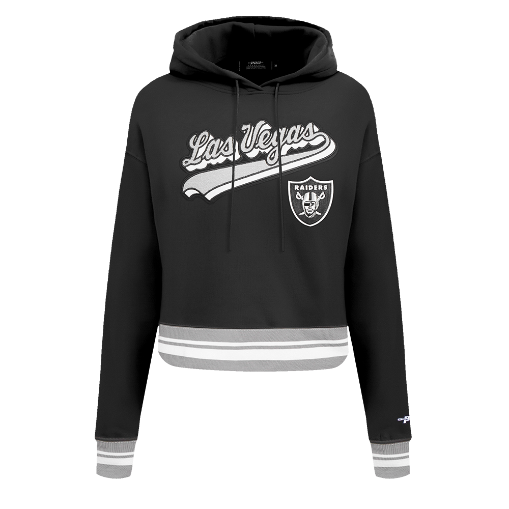 SUDADERA CON GORRO NFL LAS VEGAS RAIDERS SCRIPT TAIL PARA MUJER