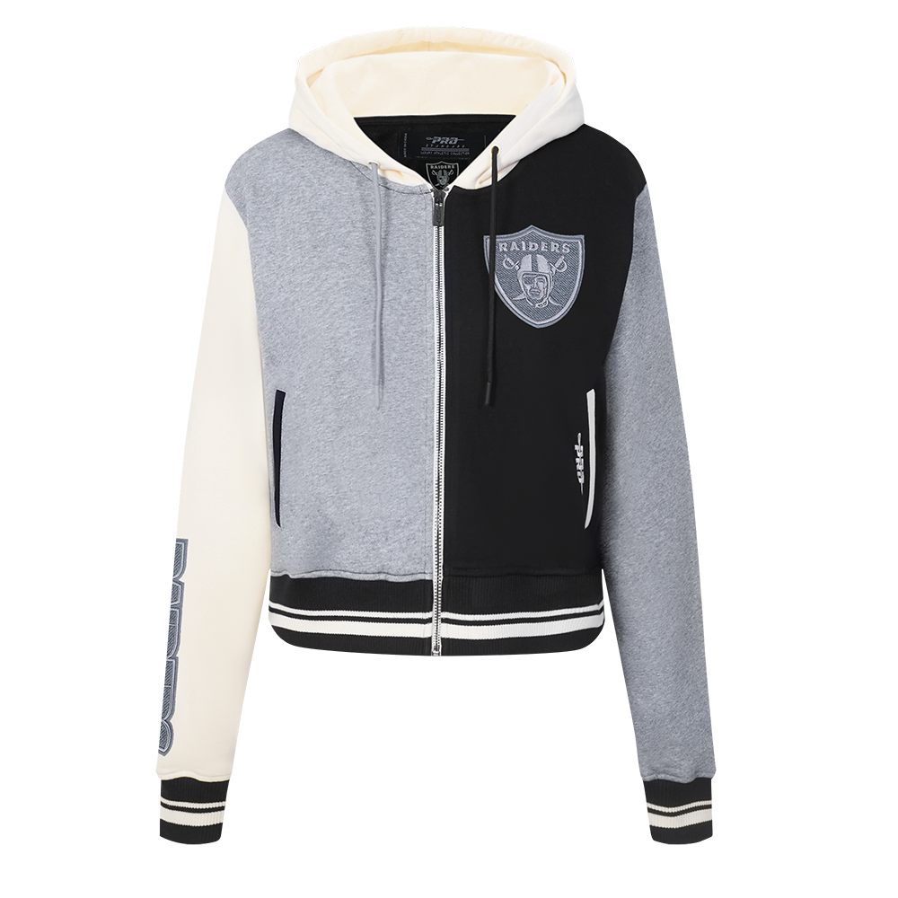 SUDADERA CON CIERRE NFL LAS VEGAS RAIDERS REVERSE FRENCH TERRY PARA MUJER