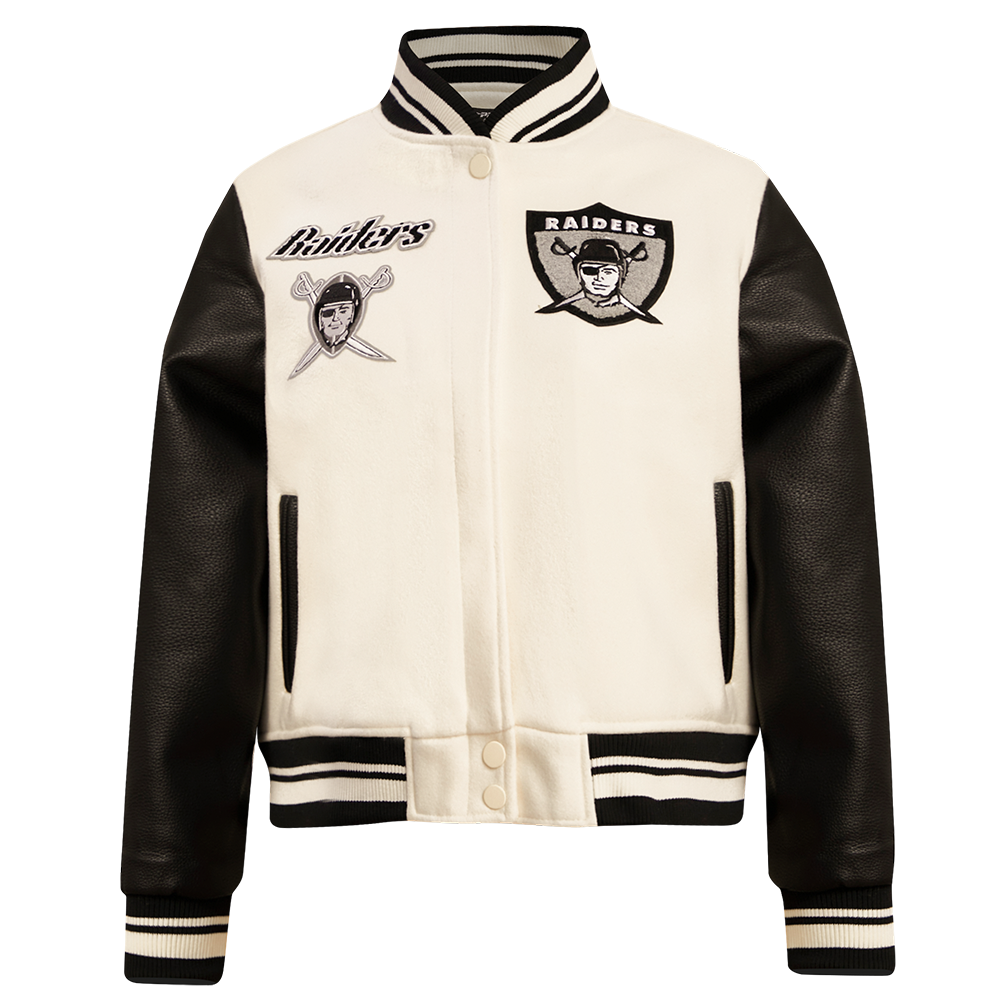 CHAMARRA UNIVERSITARIA NFL LAS VEGAS RAIDERS RETRO CLASSICS PARA MUJER