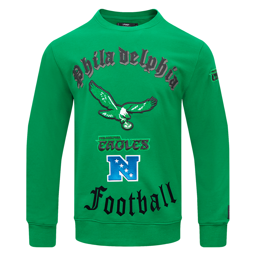 SUDADERA DE CUELLO REDONDO NFL PHILADELPHIA EAGLES OLD ENGLISH