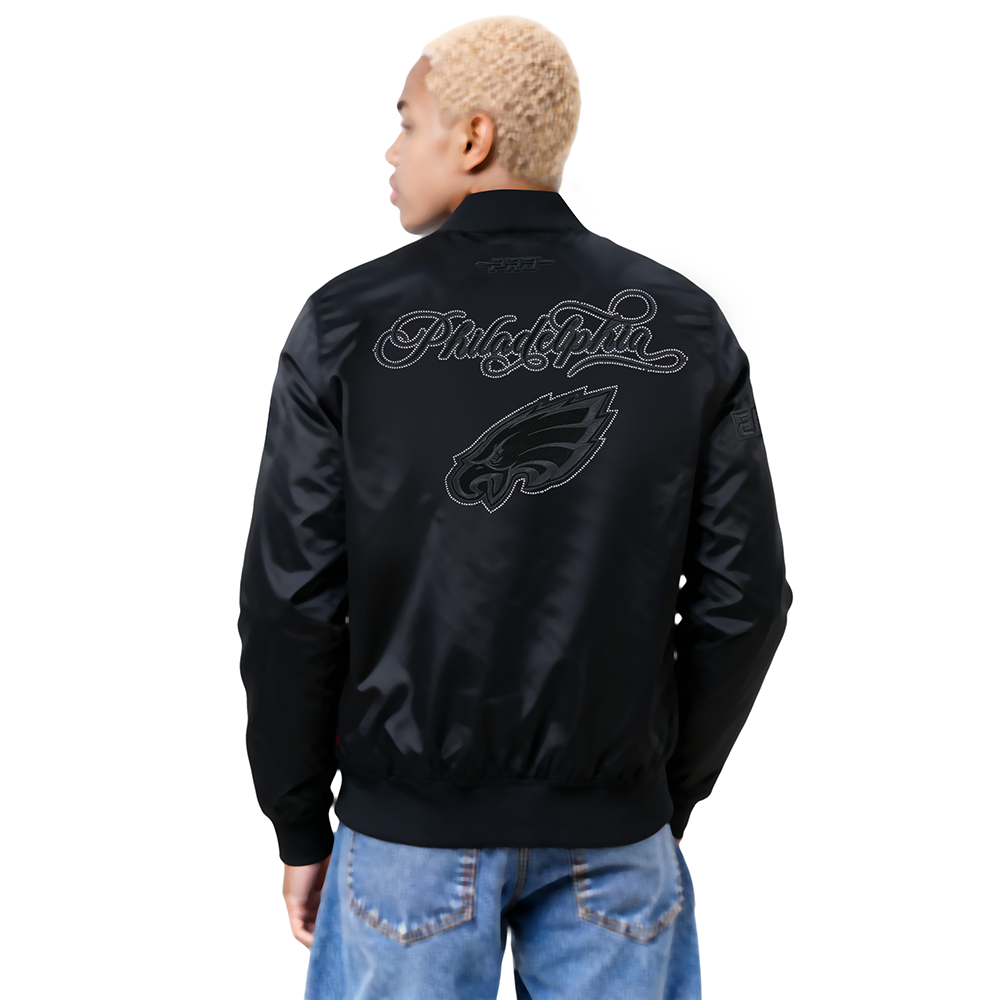 CHAMARRA DE SATIN NFL PHILADELPHIA EAGLES BLACKOUT