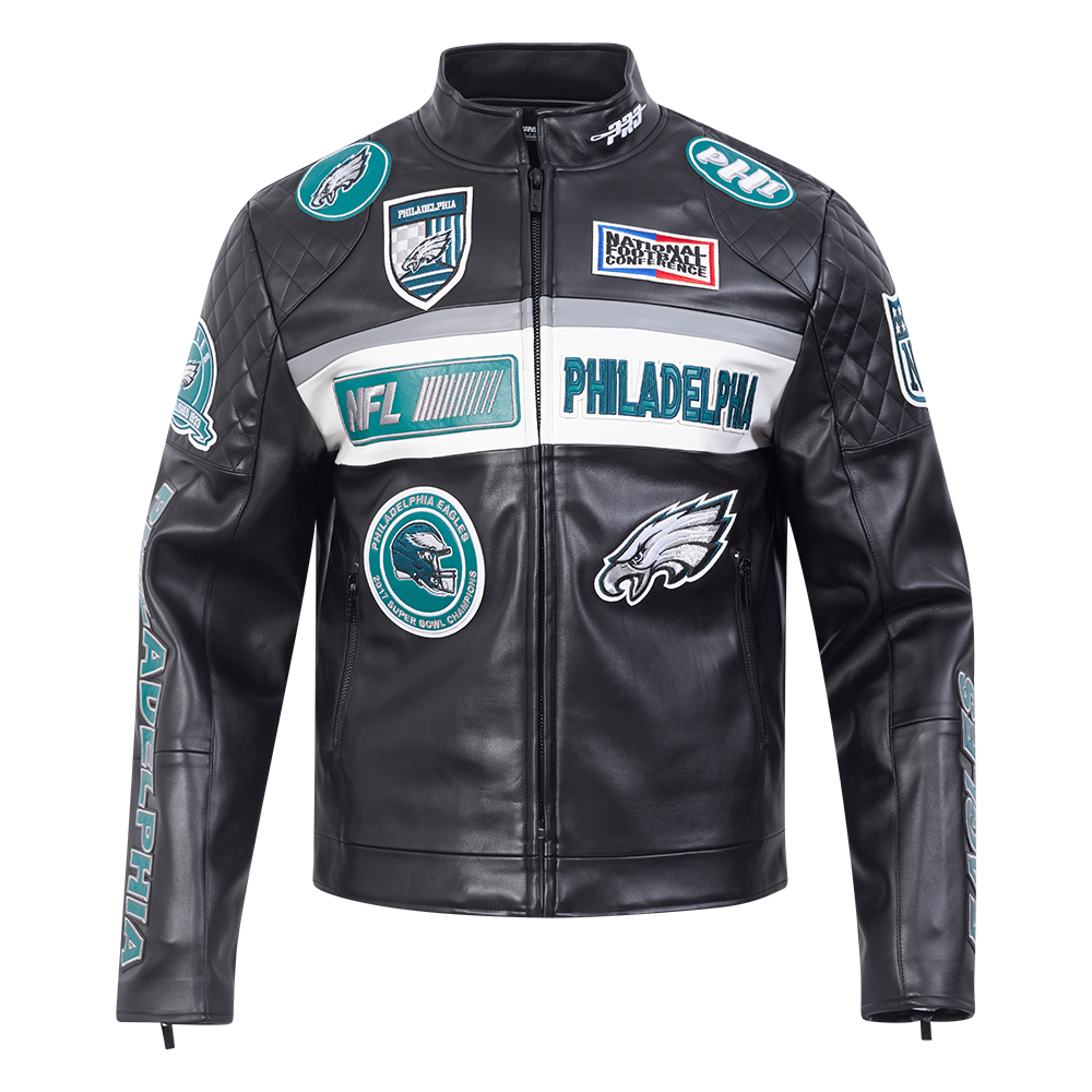 CHAMARRA DE PIEL NFL PHILADELPHIA EAGLES MOTO JACKET