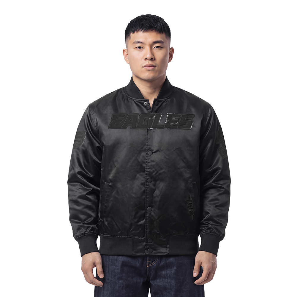CHAMARRA DE SATIN NFL PHILADELPHIA EAGLES TRIPLE BLACK
