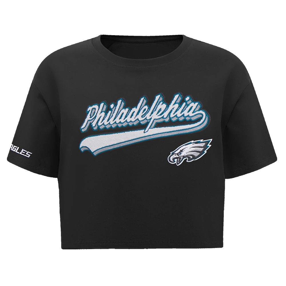 PLAYERA CROP NFL PHILADELPHIA EAGLES SCRIPT TAIL PARA MUJER