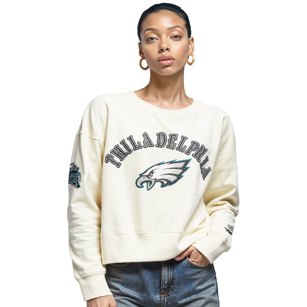 SUDADERA DE CUELLO REDONDO NFL PHILADELPHIA EAGLES REBEL ATHLETICS PARA MUJER