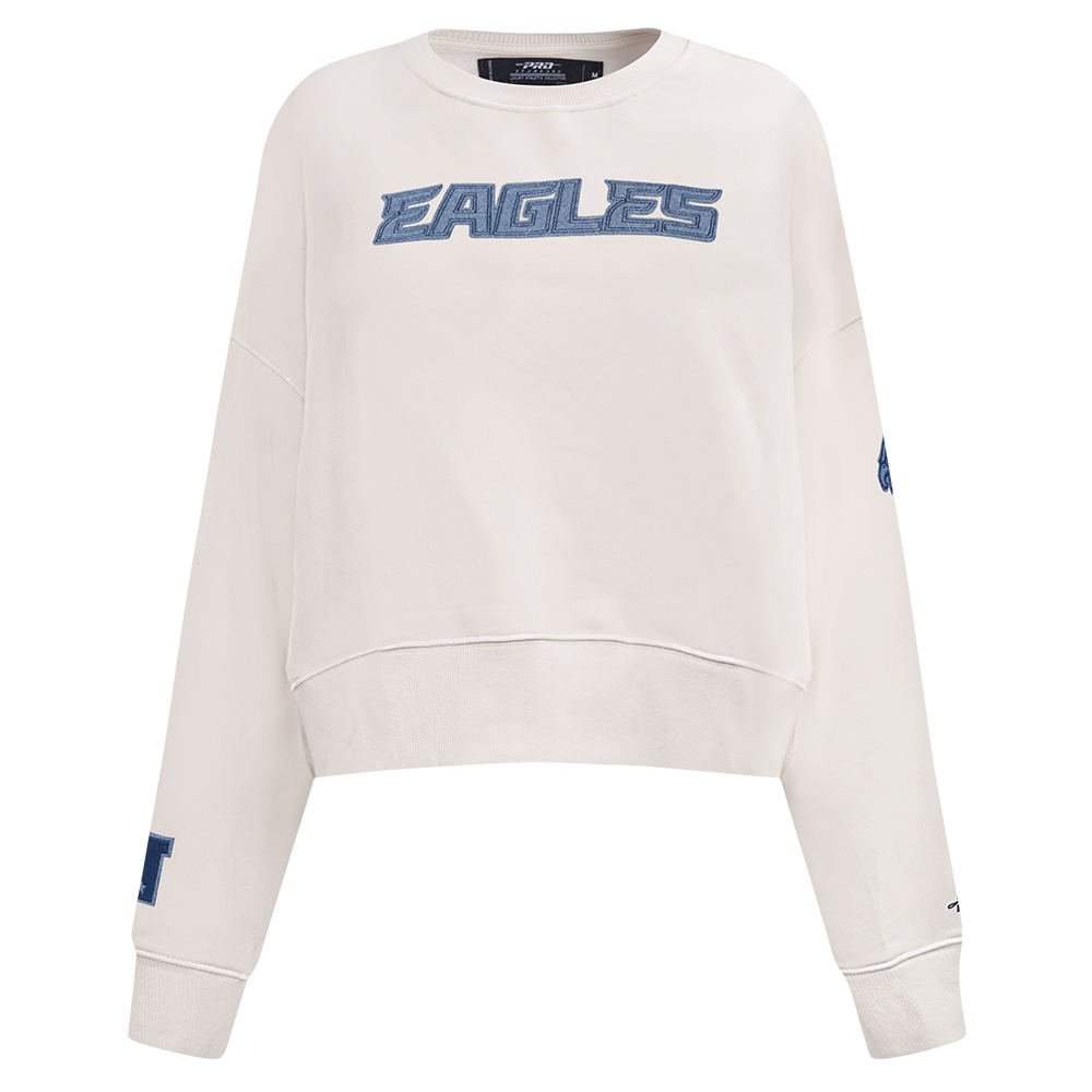 SUDADERA DE CUELLO REDONDO NFL PHILADELPHIA EAGLES VARSITY BLUES PARA MUJER