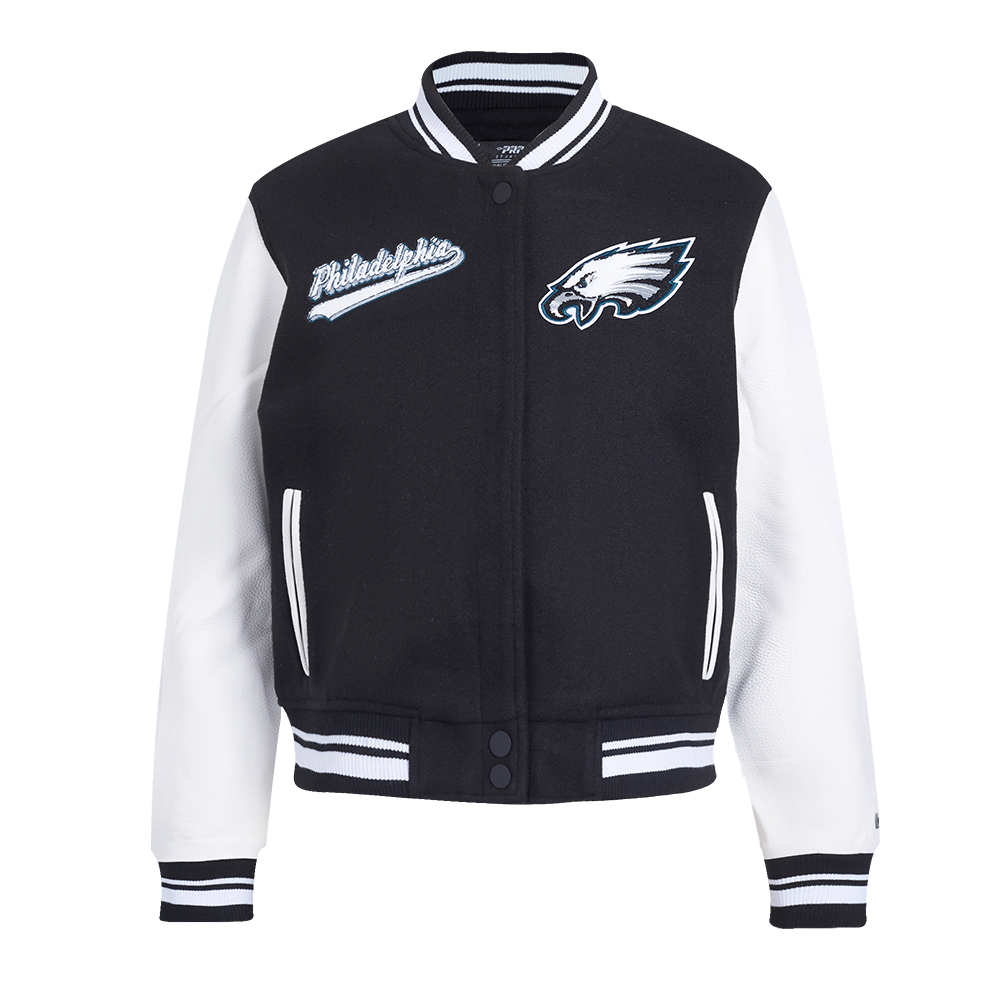CHAMARRA UNIVERSITARIA NFL PHILADELPHIA EAGLES SCRIPT TAIL PARA MUJER