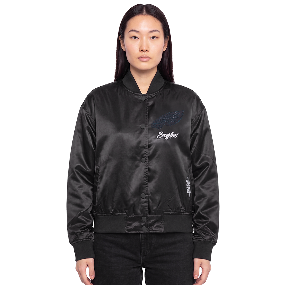 CHAMARRA DE SATIN NFL PHILADELPHIA EAGLES TEAM CRYSTALLINE PARA MUJER