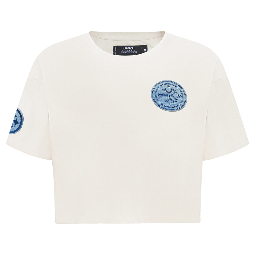 PLAYERA CROP NFL PITTSBURGH STEELERS VARSITY BLUES PARA MUJER