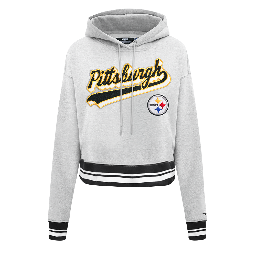SUDADERA CON GORRO NFL PITTSBURGH STEELERS SCRIPT TAIL PARA MUJER