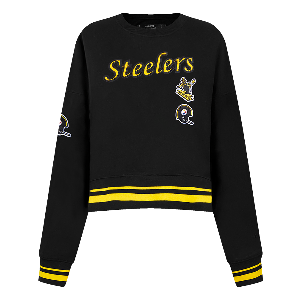 SUDADERA DE CUELLO REDONDO NFL PITTSBURGH STEELERS RETRO CLASSICS PARA MUJER