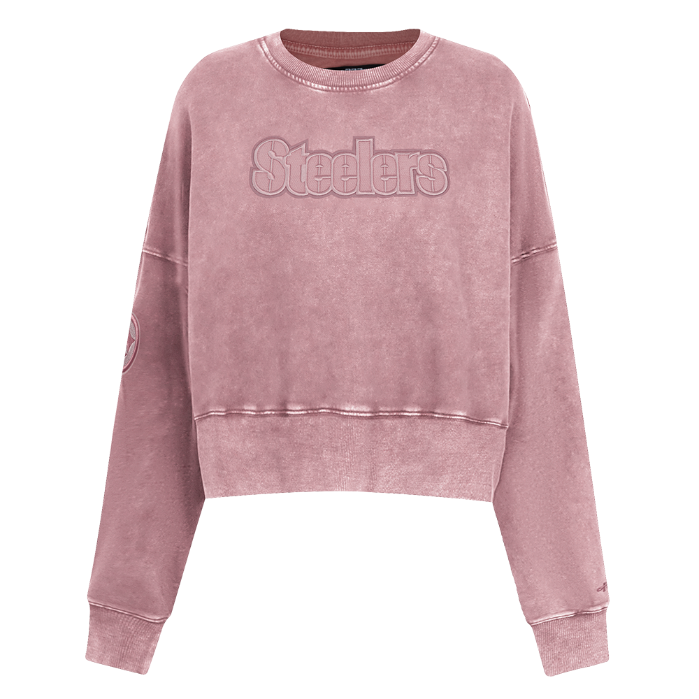 SUDADERA DE CUELLO REDONDO NFL PITTSBURGH STEELERS WASHED CLASSIC PARA MUJER