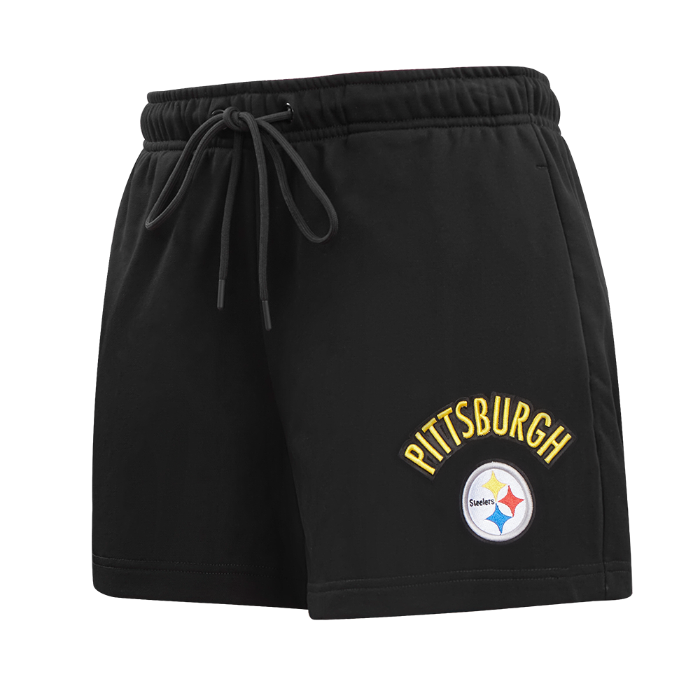 SHORTS DE ALGODÓN NFL PITTSBURGH STEELERS CLASSIC CHENILLE PARA MUJER