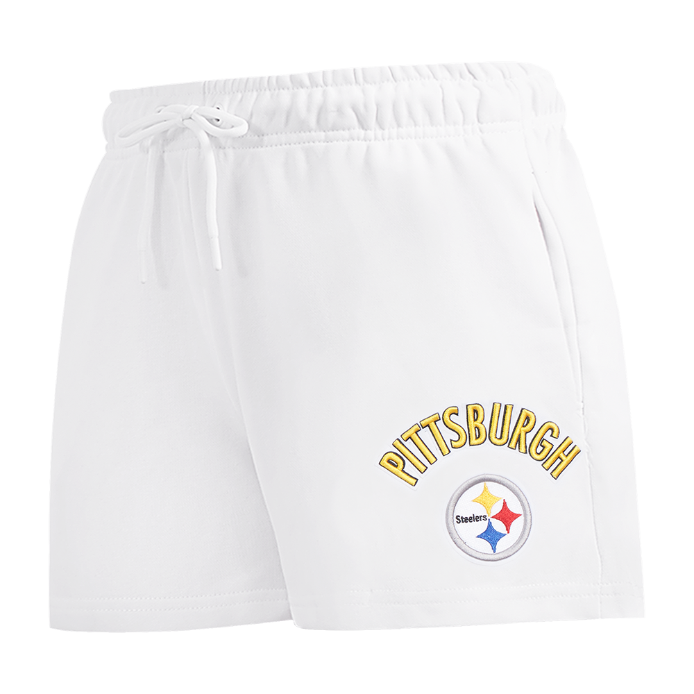 SHORTS DE ALGODÓN NFL PITTSBURGH STEELERS CLASSIC CHENILLE PARA MUJER