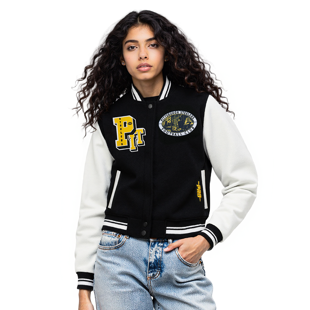 CHAMARRA UNIVERSITARIA NFL PITTSBURGH STEELERS BEST OF PARA MUJER