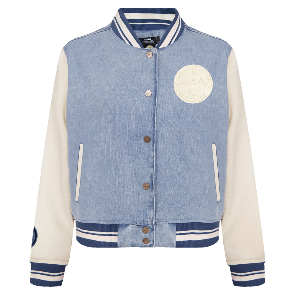 CHAMARRA UNIVERSITARIA NFL PITTSBURGH STEELERS VARSITY BLUES PARA MUJER