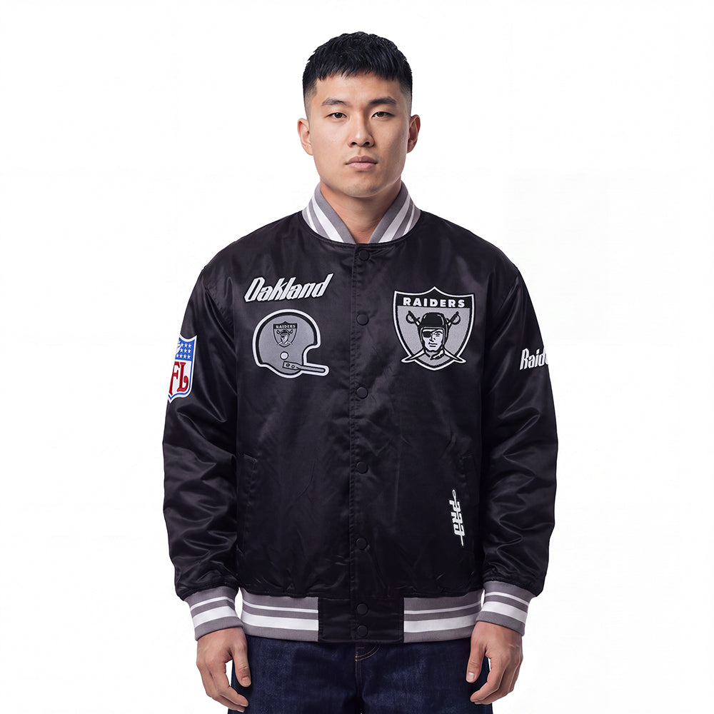 CHAMARRA DE SATIN NFL OAKLAND RAIDERS RETRO CLASSICS