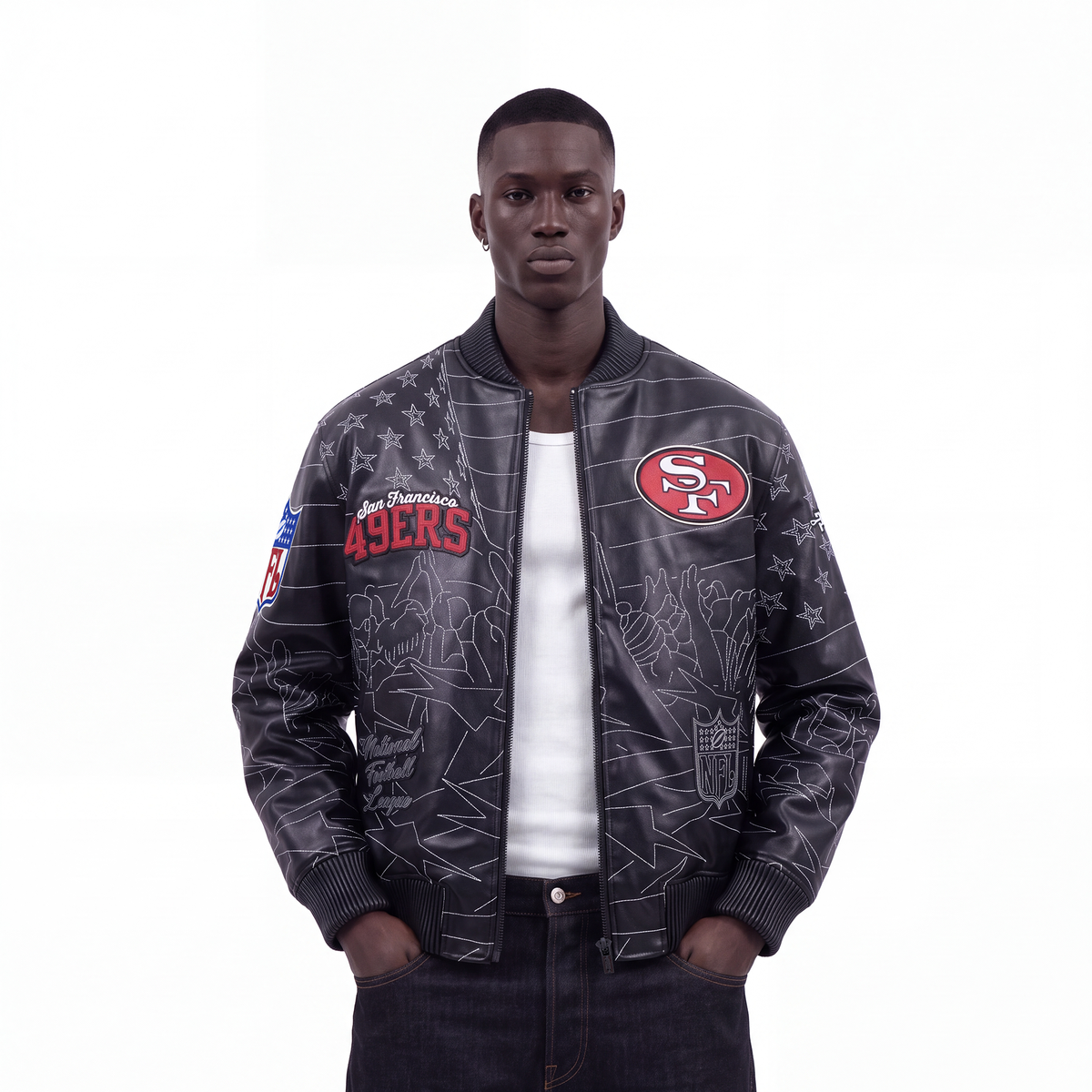 CHAMARRA DE PIEL NFL SAN FRANCISCO 49ERS PRO PREMIUM