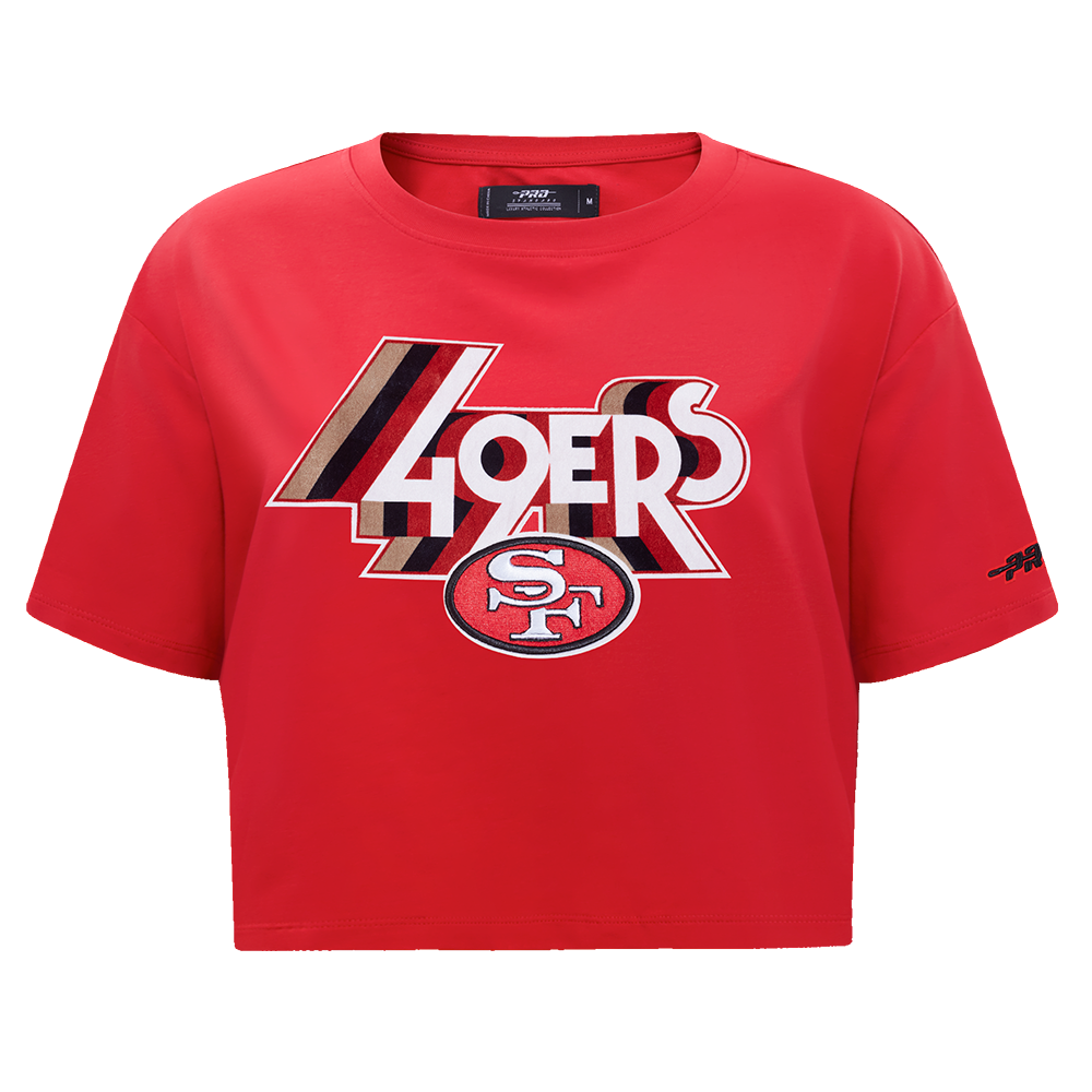 PLAYERA CROP NFL SAN FRANCISCO 49ERS RETRO ELEVATION PARA MUJER