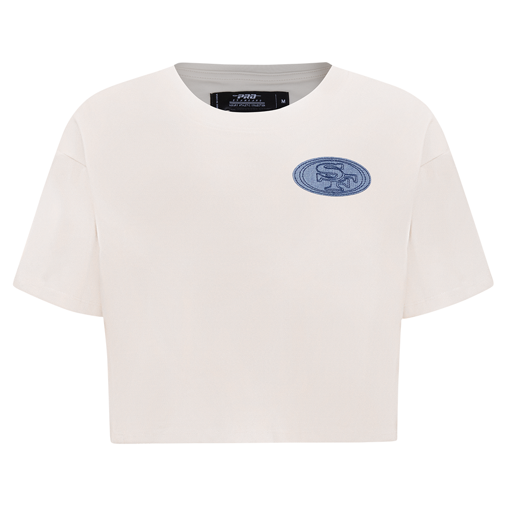 PLAYERA CROP NFL SAN FRANCISCO 49ERS VARSITY BLUES PARA MUJER