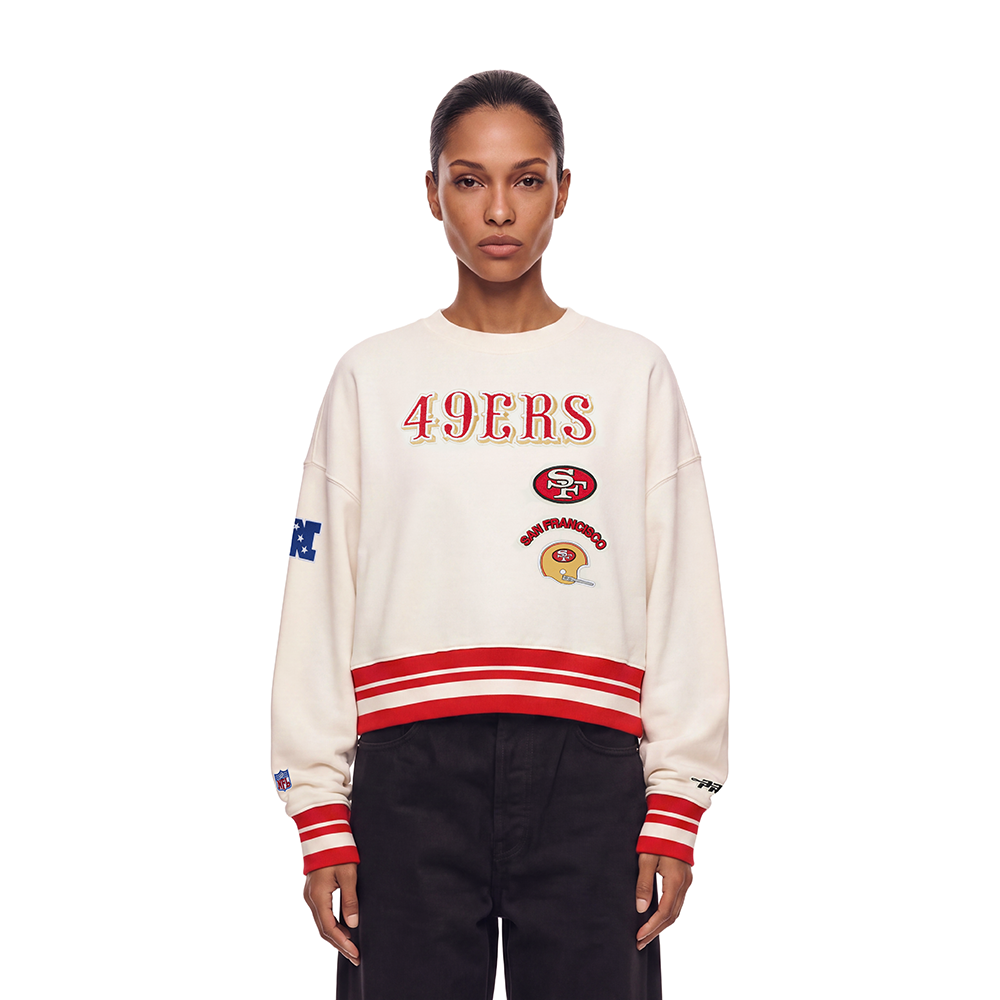 SUDADERA DE CUELLO REDONDO NFL SAN FRANCISCO 49ERS RETRO CLASSICS PARA MUJER