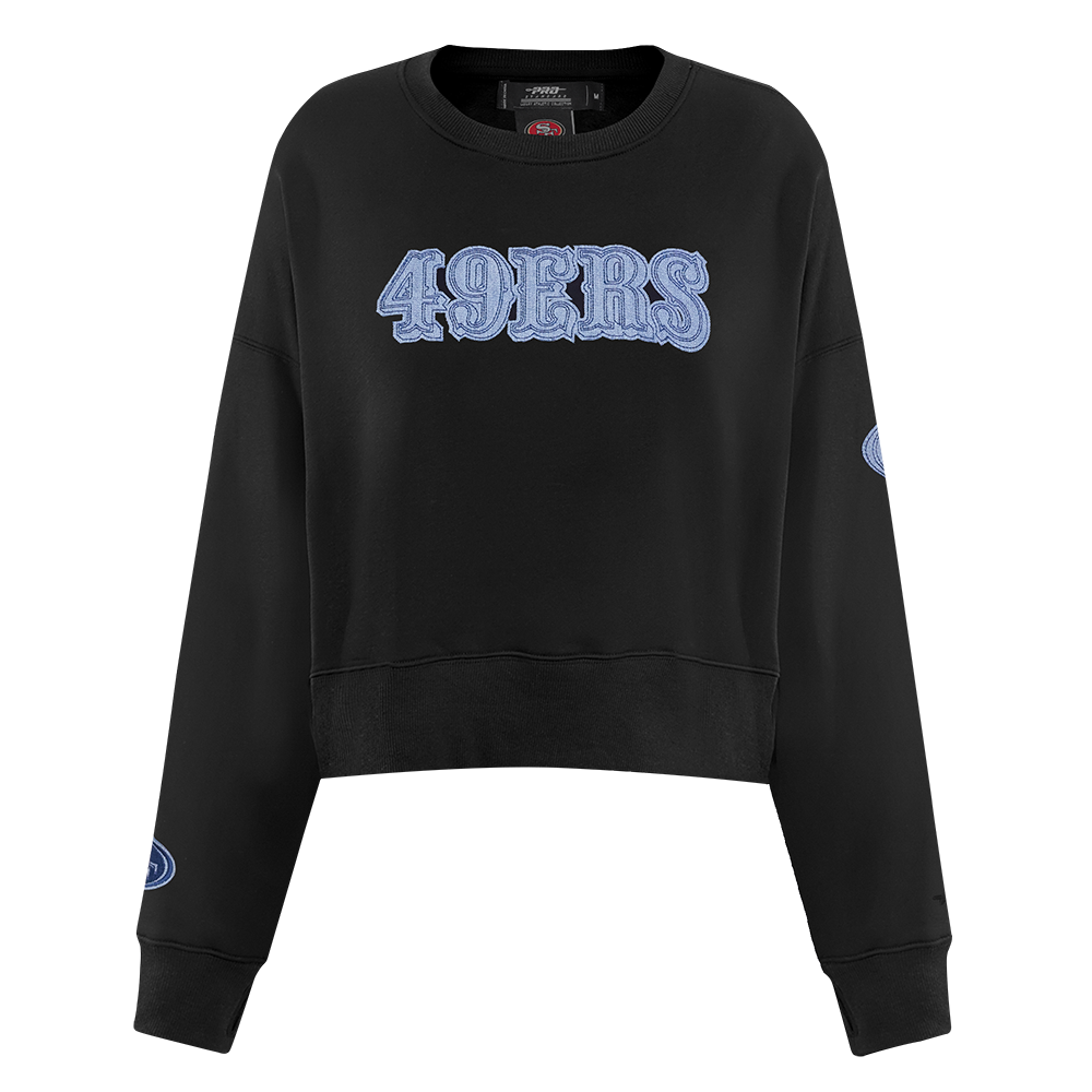 SUDADERA DE CUELLO REDONDO NFL SAN FRANCISCO 49ERS VARSITY BLUES PARA MUJER