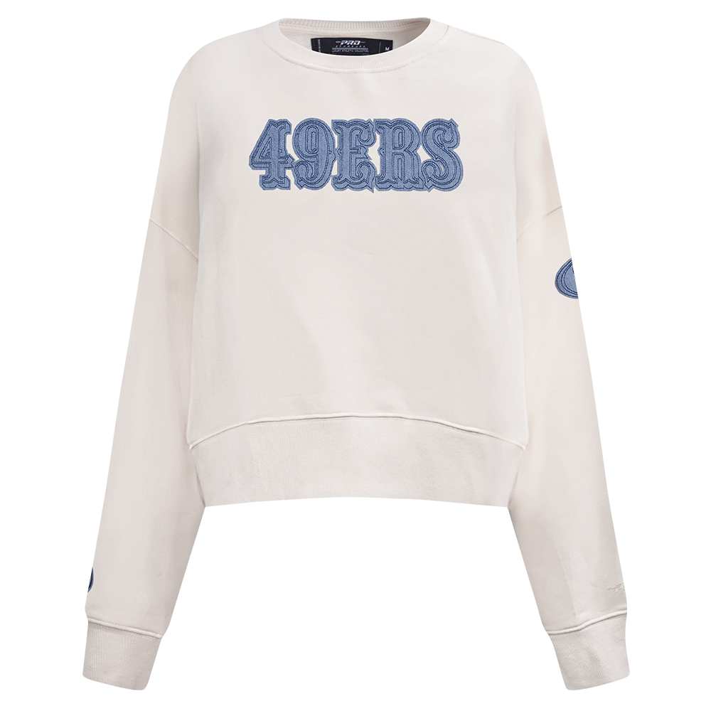 SUDADERA DE CUELLO REDONDO NFL SAN FRANCISCO 49ERS VARSITY BLUES PARA MUJER