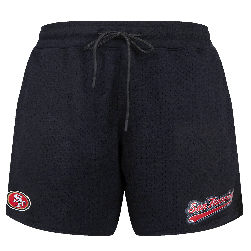 SHORTS DE MALLA NFL SAN FRANCISCO 49ERS SCRIPT TAIL PARA MUJER