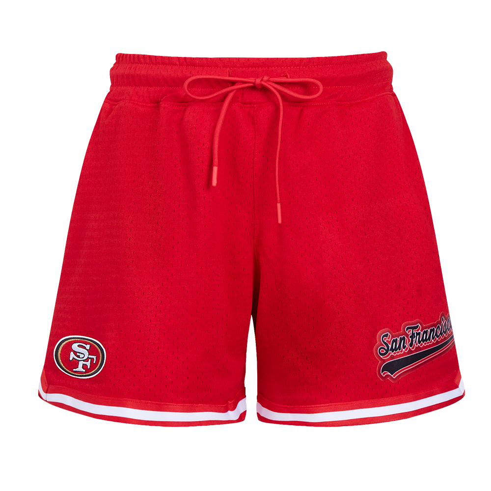 SHORTS DE MALLA NFL SAN FRANCISCO 49ERS SCRIPT TAIL PARA MUJER
